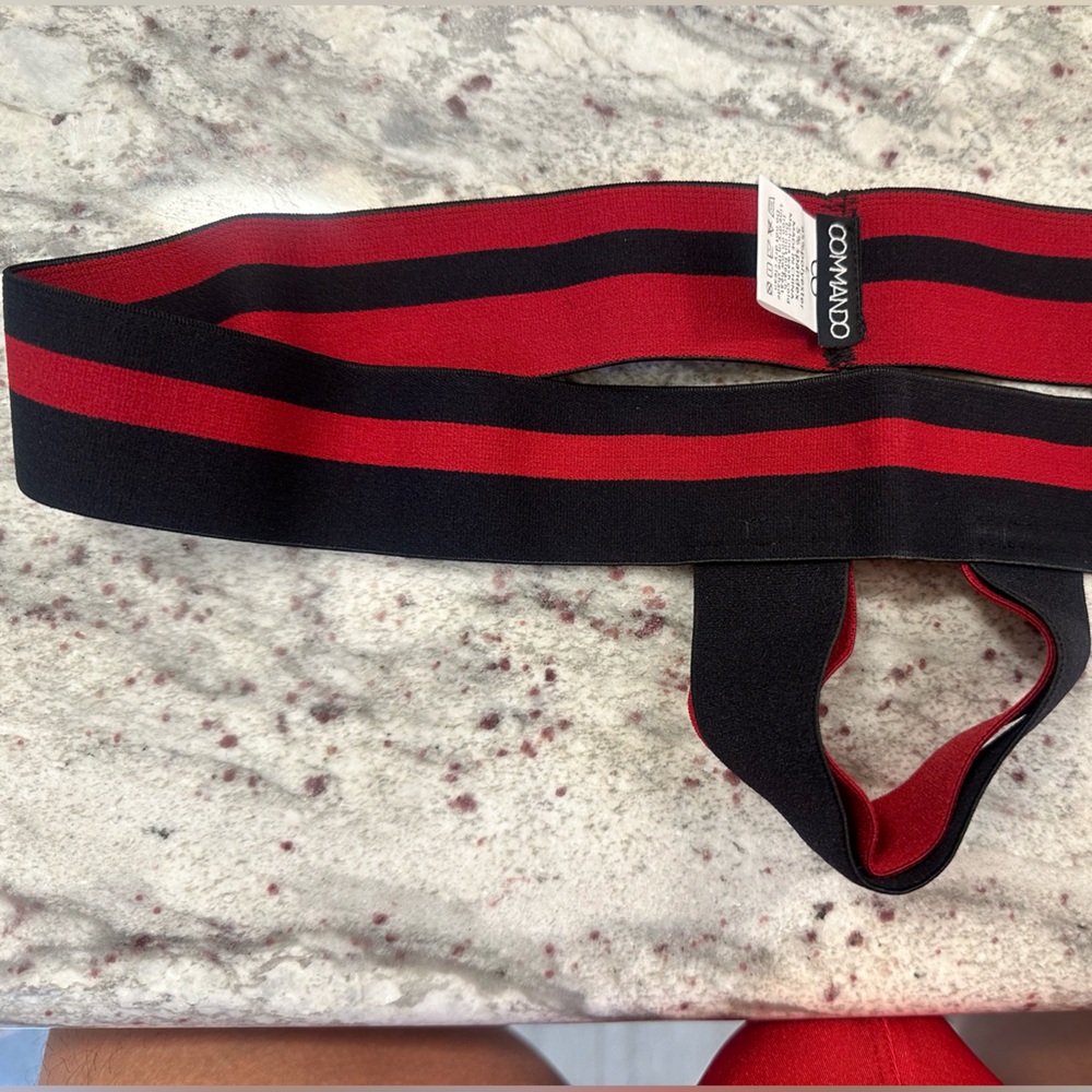 Men’s push-up jockstraps - BLACK / RED